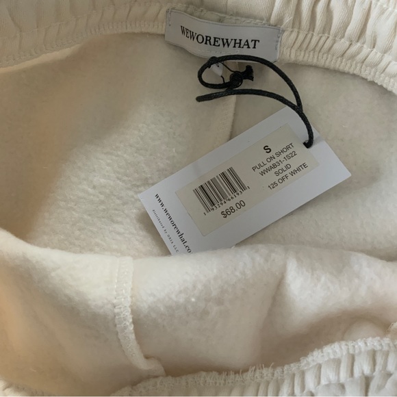 WeWoreWhat Pull On Black Sweat Off White Short Size Small - Picture 7 of 12